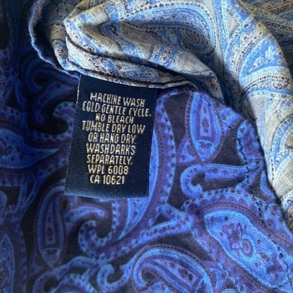 Panhandle Rough Stock Men's Medium Slim Pasiley Long Sleeve Snap Shirt - Picture 9 of 10